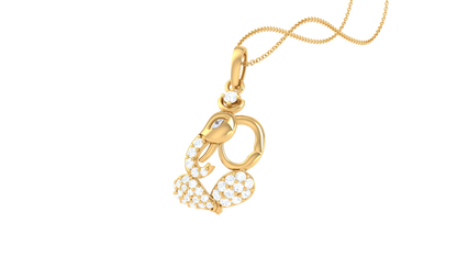 Divine Ganesha Pendant In Gold - 0.20 Ct Brilliant Cut Diamonds