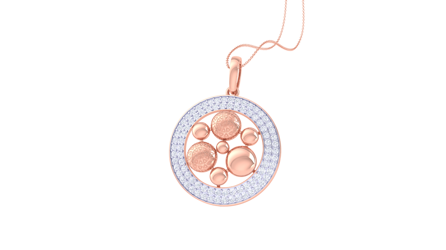 Bright Sun Gold and Diamon Pendent - 0.69 Ct