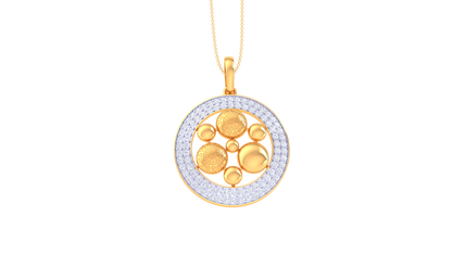 Bright Sun Gold and Diamon Pendent - 0.69 Ct