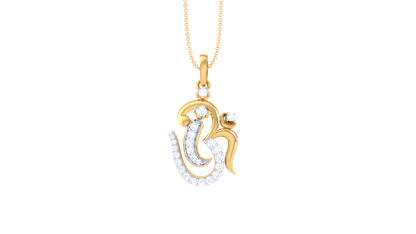 Om Diamond Pendant On 18K Gold – 0.17 Ct Brilliant Cut Sparkle