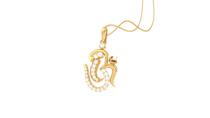 Om Diamond Pendant On 18K Gold – 0.17 Ct Brilliant Cut Sparkle