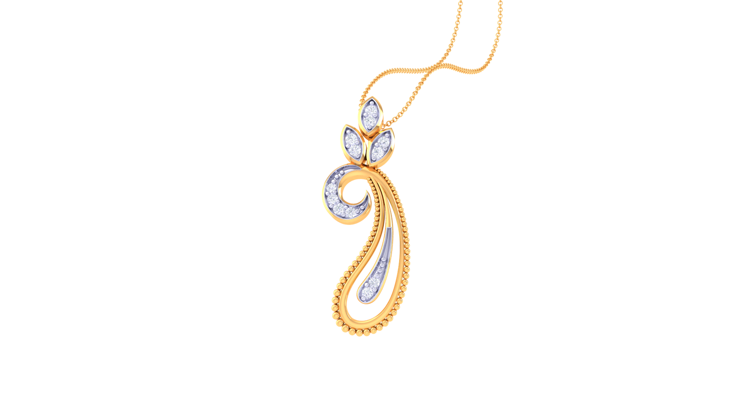 Tenderdrop Cluster Diamond Pendent In Gold - 0.09 Ct