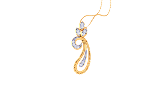 Tenderdrop Cluster Diamond Pendent In Gold - 0.09 Ct