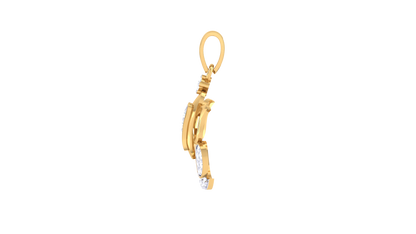 Divine Lord Ganesha Diamond Pendant In Gold - 0.12 Ct Brilliant-Cut