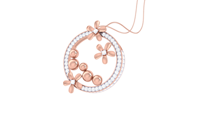 Blooming Orbit Pendant – 0.78 Ct Diamonds and Gold Accents