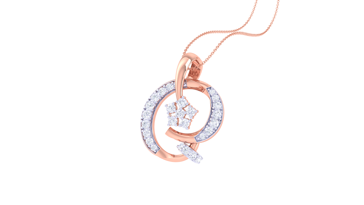 Infinity Circle Pendent With Diamond in Gold - 0.34 Ct