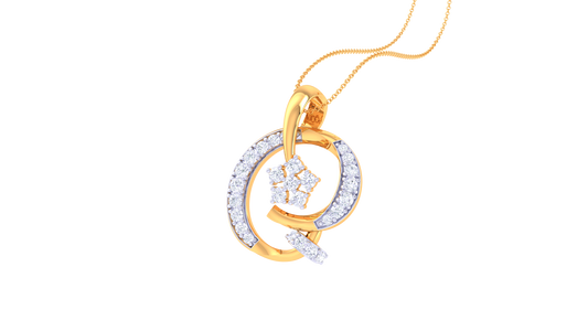 Infinity Circle Pendent With Diamond in Gold - 0.34 Ct