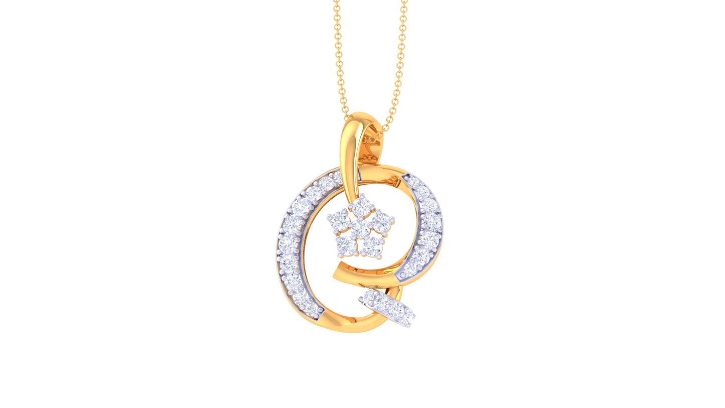 Infinity Circle Pendent With Diamond in Gold - 0.34 Ct