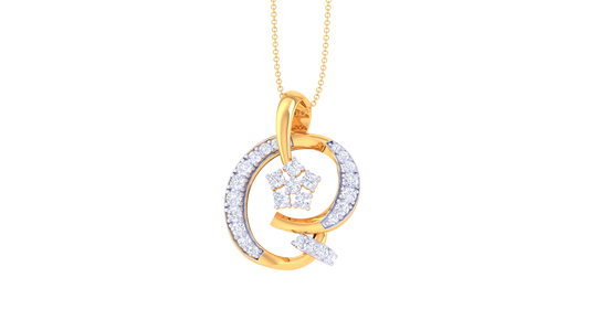 Infinity Circle Pendent With Diamond in Gold - 0.34 Ct