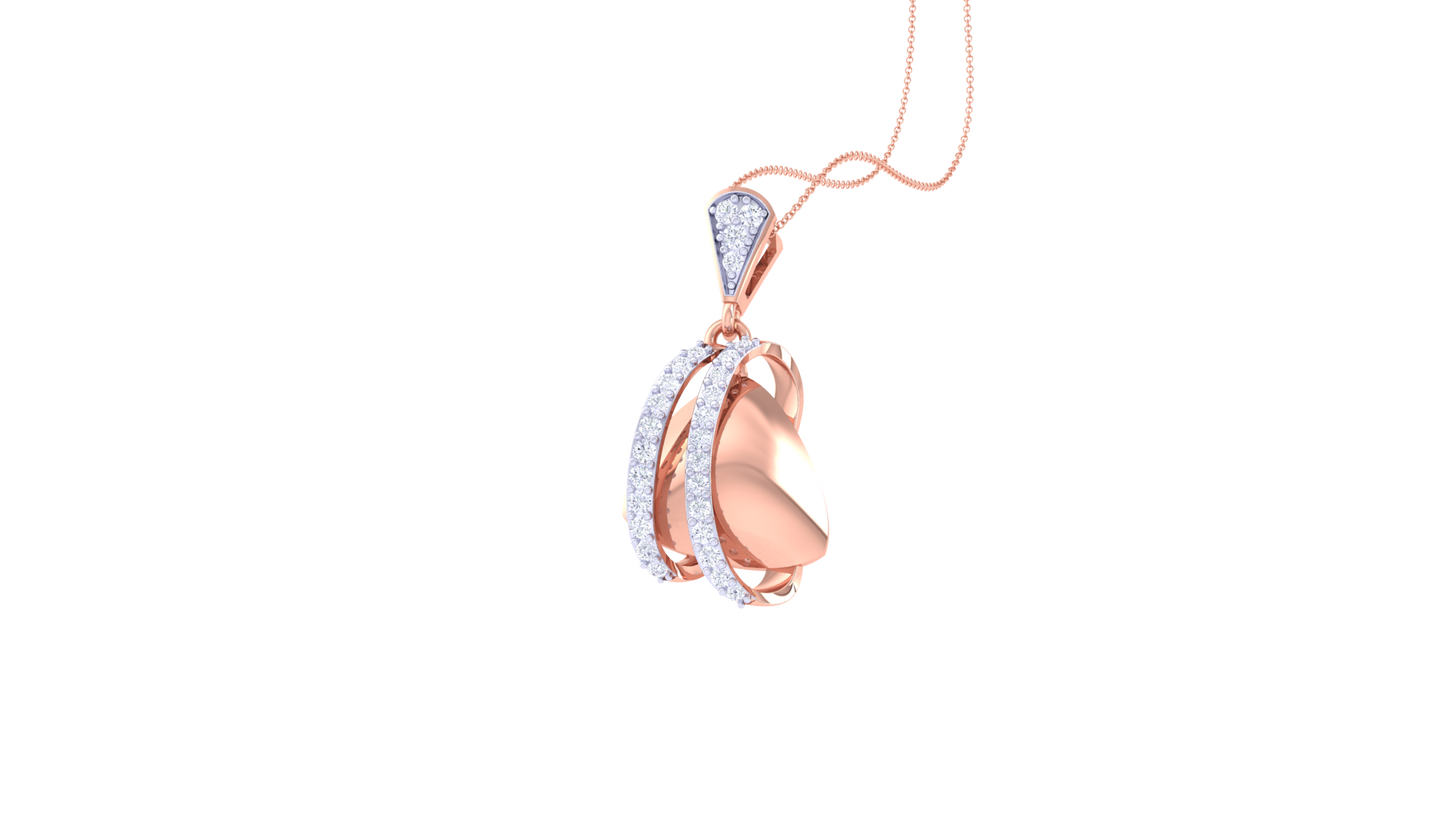 0.24 Ct Diamond-Accented Heart Pendant In Gold