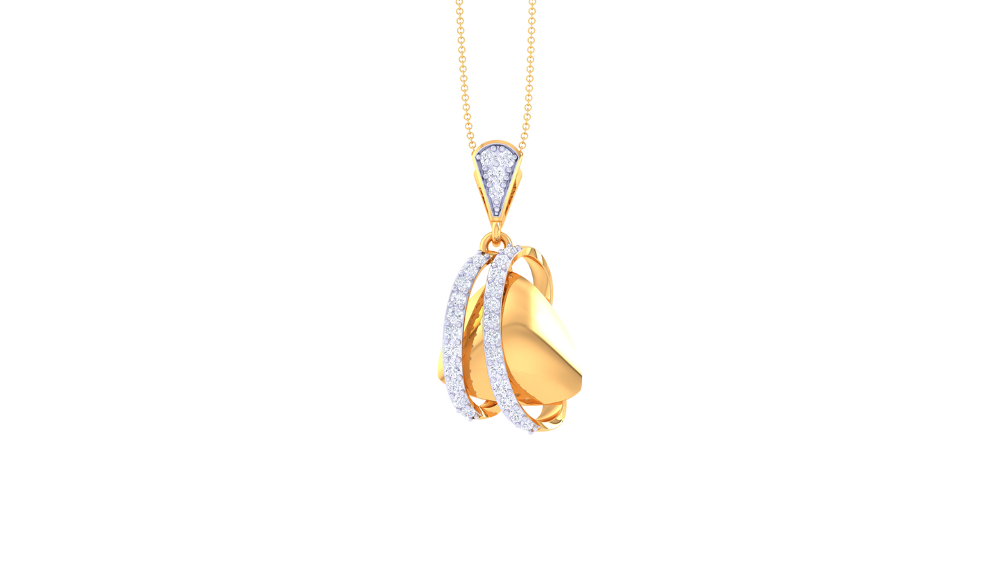0.24 Ct Diamond-Accented Heart Pendant In Gold