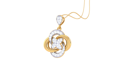 Floral Knot Pendant in Gold – 0.28 Ct  Pavé Diamonds