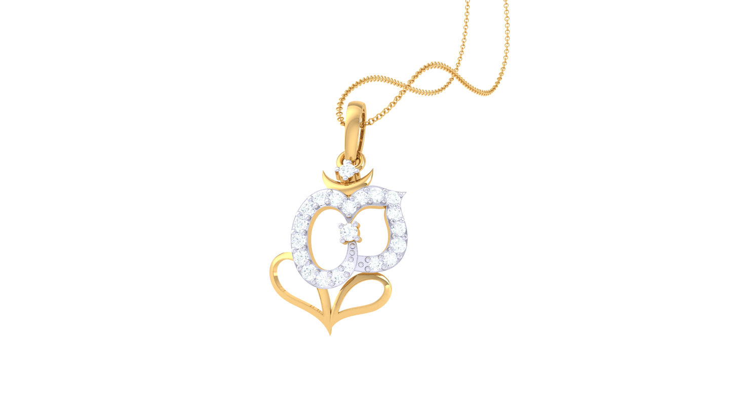 Intertwined Grace Pendant In Gold - 0.15 Ct Diamond Accents
