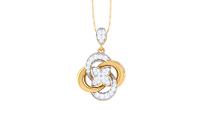 Floral Knot Pendant in Gold – 0.28 Ct  Pavé Diamonds