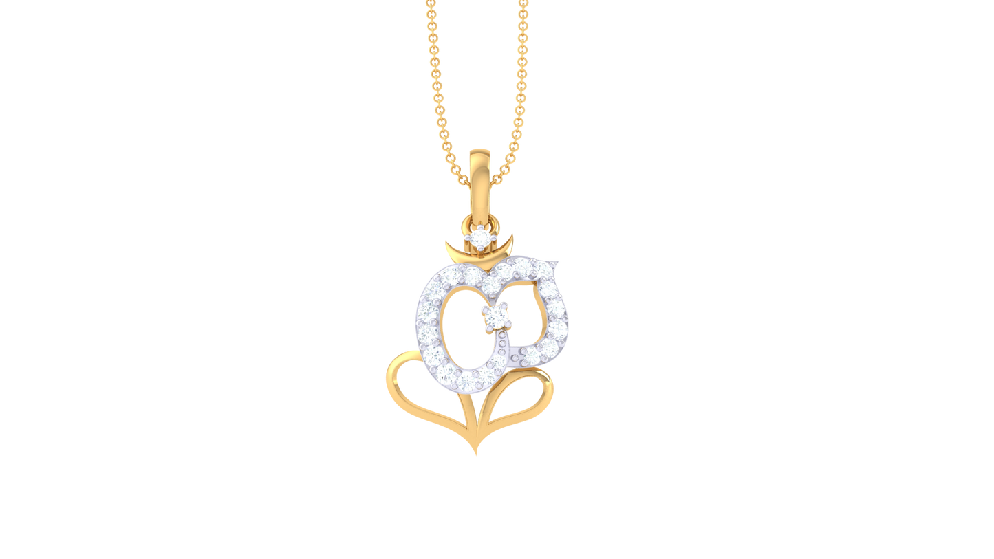 Intertwined Grace Pendant In Gold - 0.15 Ct Diamond Accents