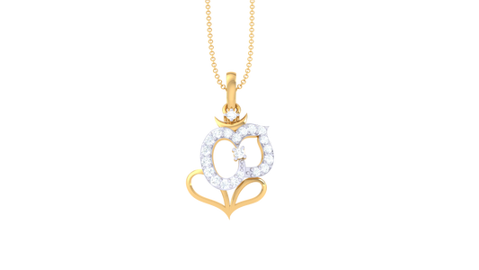 Intertwined Grace Pendant In Gold - 0.15 Ct Diamond Accents