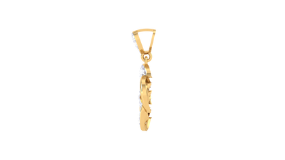 Floral Knot Pendant in Gold – 0.28 Ct  Pavé Diamonds