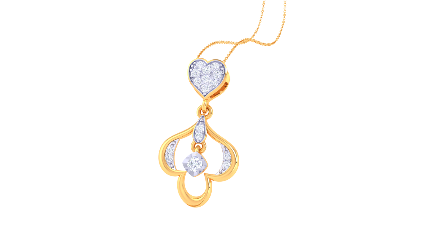 Petal Art Diamond Pendent In gold - 0.22 Ct