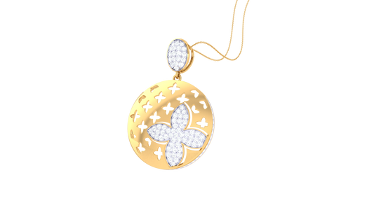 Radiant Bloom Pendant In Gold – 0.90 Ct Brilliant Cut Diamonds