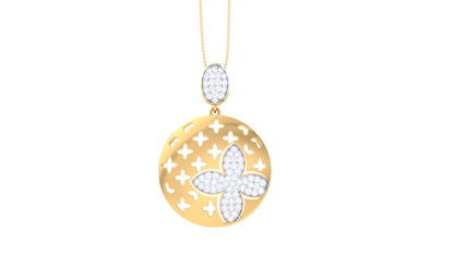 Radiant Bloom Pendant In Gold – 0.90 Ct Brilliant Cut Diamonds