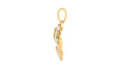 Floral Swirl Pendant In Gold - 0.14 Ct Diamond Embellishments