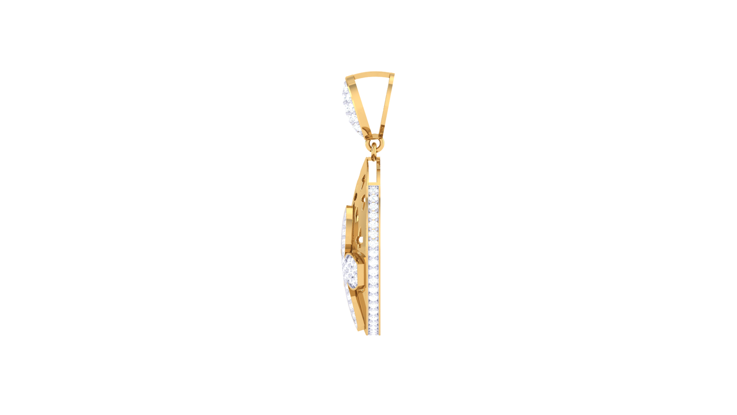 Radiant Bloom Pendant In Gold – 0.90 Ct Brilliant Cut Diamonds