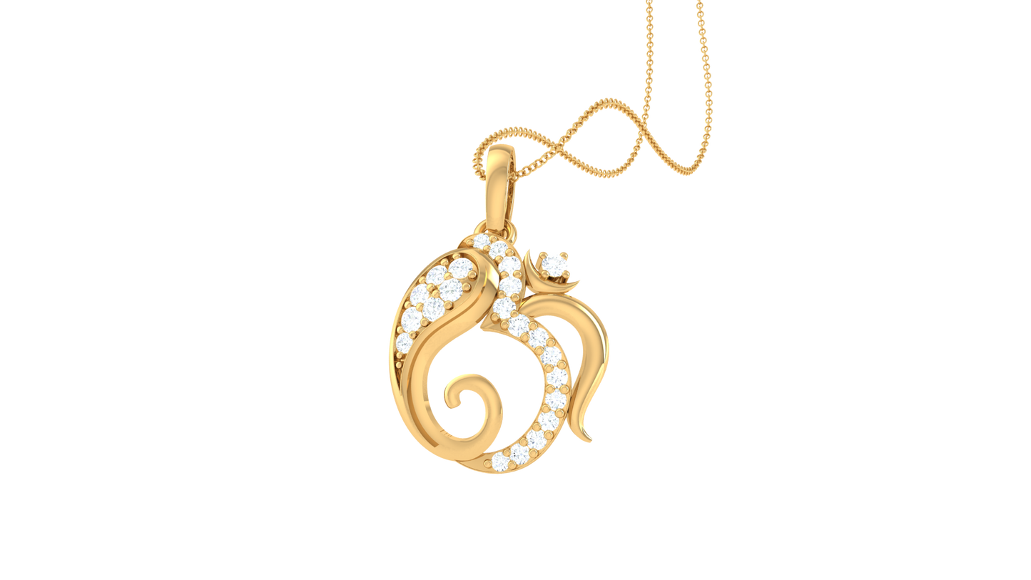 Floral Swirl Pendant In Gold - 0.14 Ct Diamond Embellishments