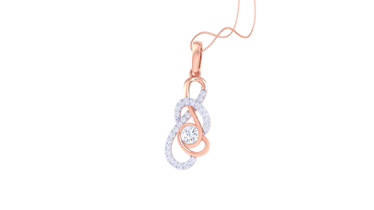 Stylised Tenderdrop Diamond Pendent 0.20 Ct