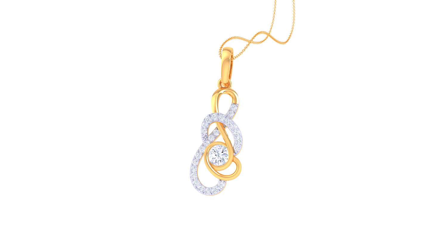 Stylised Tenderdrop Diamond Pendent 0.20 Ct