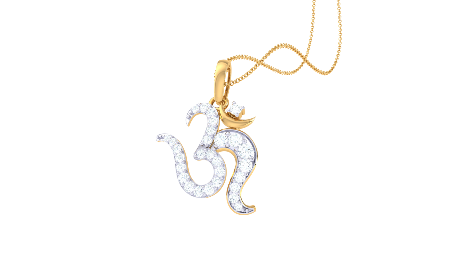 Shiv Bhakti Diamond Pendant In Gold – 0.18 Ct Sparkle