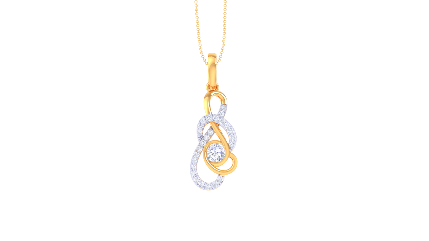 Stylised Tenderdrop Diamond Pendent 0.20 Ct