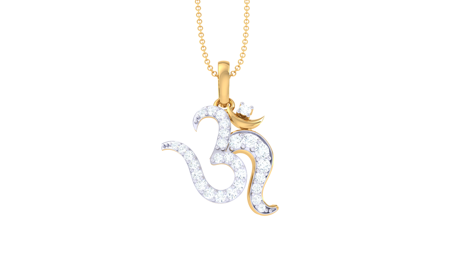 Shiv Bhakti Diamond Pendant In Gold – 0.18 Ct Sparkle