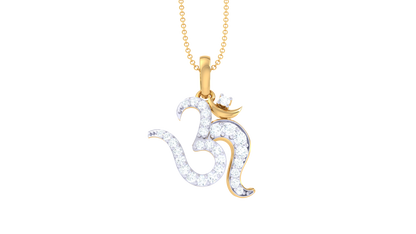 Shiv Bhakti Diamond Pendant In Gold – 0.18 Ct Sparkle