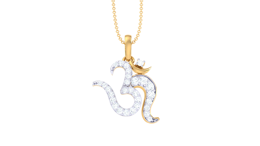 Shiv Bhakti Diamond Pendant In Gold – 0.18 Ct Sparkle