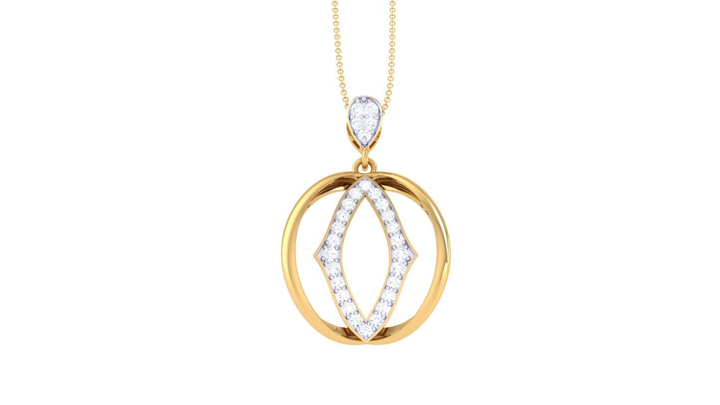 Marquise Illusion Pendant In Gold – 0.37 Ct Dazzling Diamonds