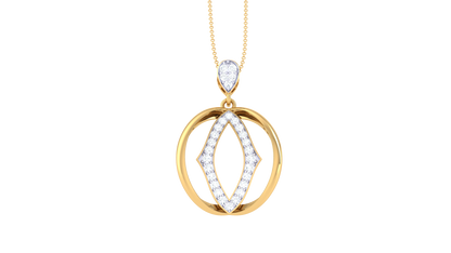 Marquise Illusion Pendant In Gold – 0.37 Ct Dazzling Diamonds
