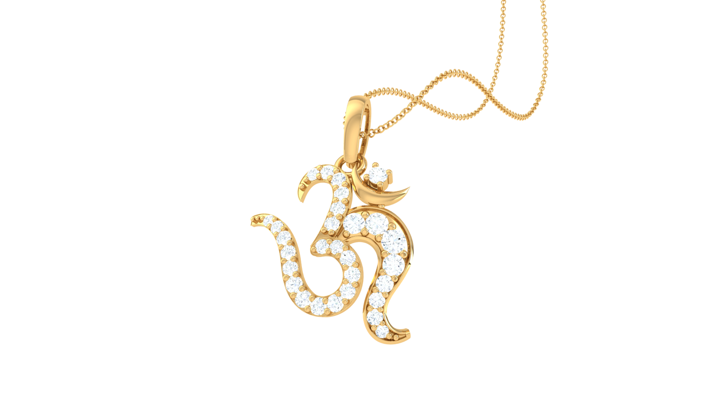 Shiv Bhakti Diamond Pendant In Gold – 0.18 Ct Sparkle