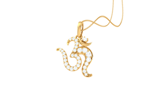 Shiv Bhakti Diamond Pendant In Gold – 0.18 Ct Sparkle