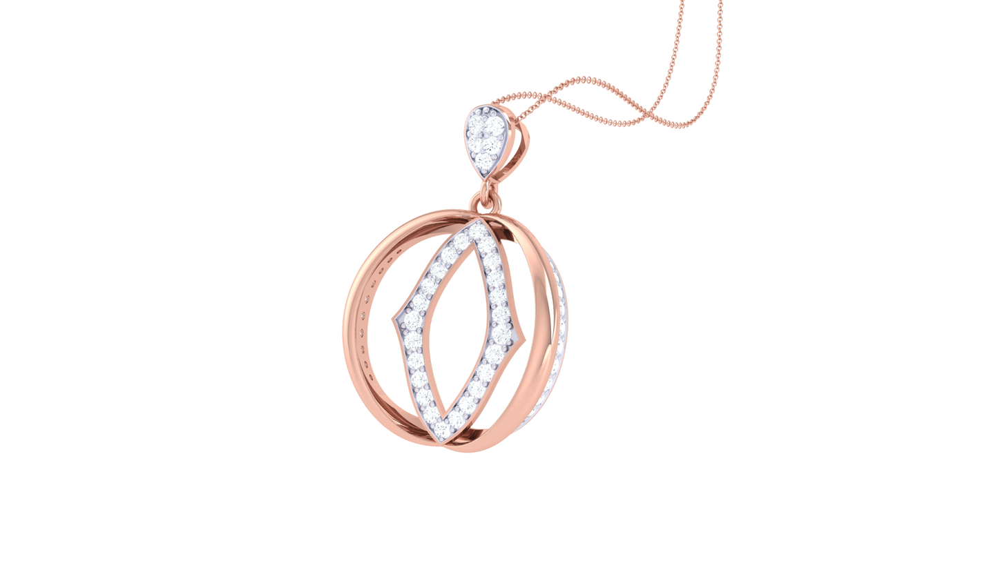 Marquise Illusion Pendant In Gold – 0.37 Ct Dazzling Diamonds