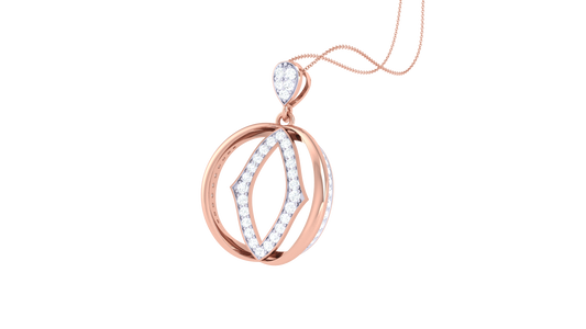 Marquise Illusion Pendant In Gold – 0.37 Ct Dazzling Diamonds