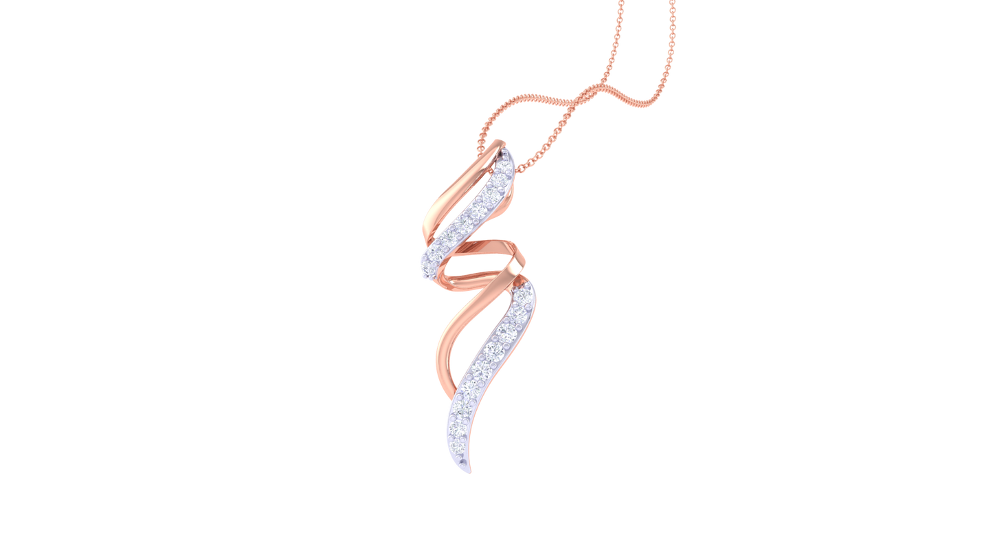 Linear Luxe Diamnd Pendent In Gold - 0.13 Ct