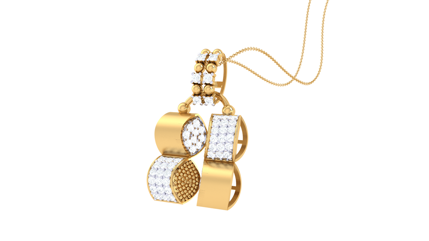 Symmetry Sparkle Gold Pendent - 0.40 Ct Brilliant Cut Diamonds