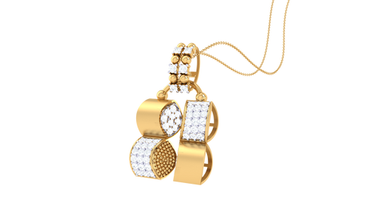 Symmetry Sparkle Gold Pendent - 0.40 Ct Brilliant Cut Diamonds