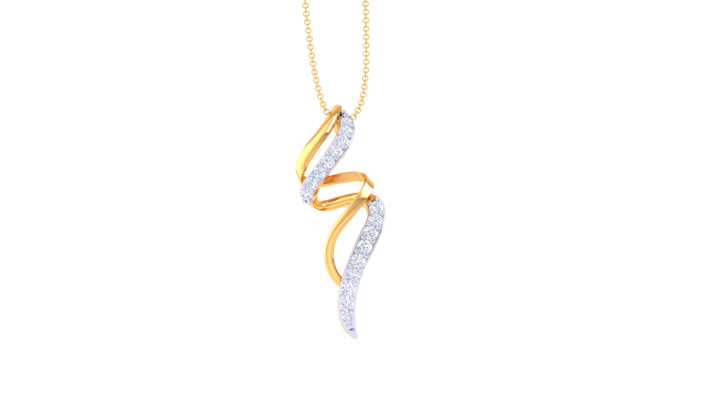 Linear Luxe Diamnd Pendent In Gold - 0.13 Ct