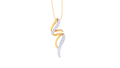 Linear Luxe Diamnd Pendent In Gold - 0.13 Ct