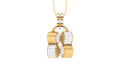 Symmetry Sparkle Gold Pendent - 0.40 Ct Brilliant Cut Diamonds