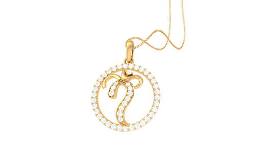 Aries Zodiac Diamond Pendant In Gold – 0.29 Ct Celestial Sparkle