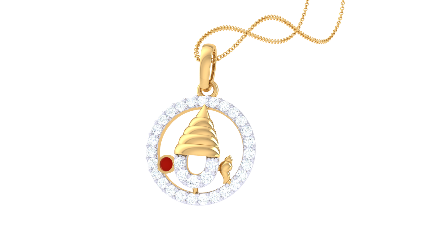 Lord Balaji Pendant In Gold – 0.22 Ct Sparking Diamonds