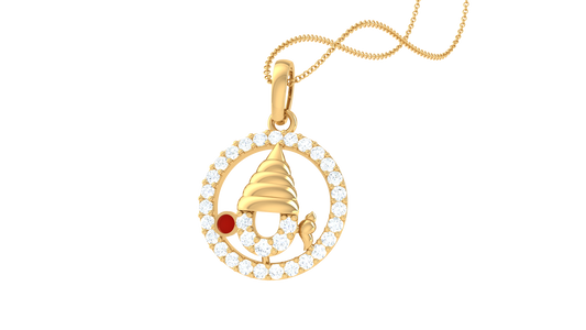 Lord Balaji Pendant In Gold – 0.22 Ct Sparking Diamonds