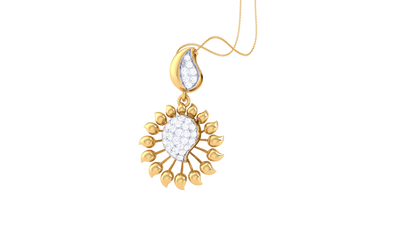 Radiant Bloom Teardrop Pendant In Gold - 0.28 Ct Diamonds